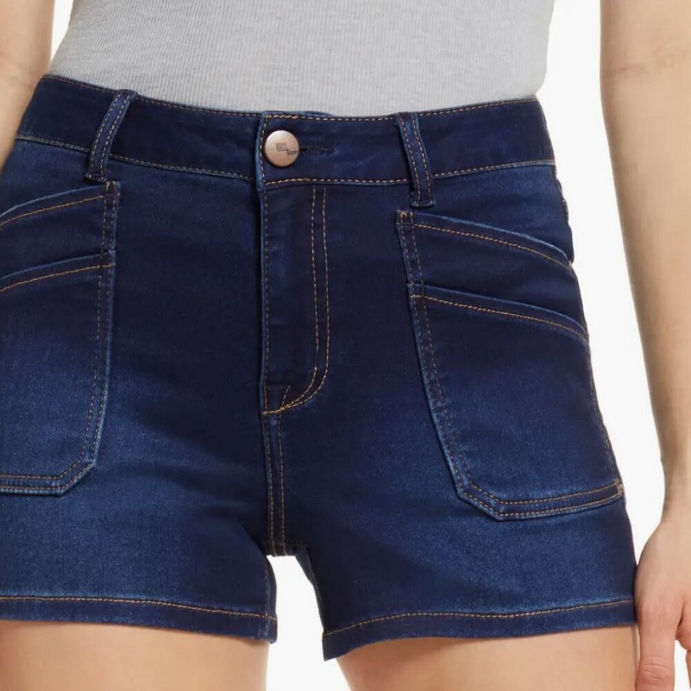 1822 Denim Butter Double Patch Pocket Denim Shorts